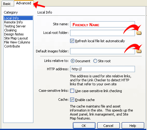 dreamweaver site creation